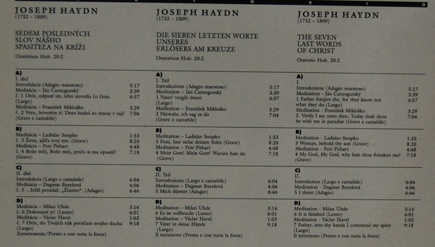 Joseph Haydn - The seven last words of christ (oratorio) (2 LP) 